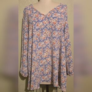 Nymphe Floral V Neck Tunic/Dress Size Large